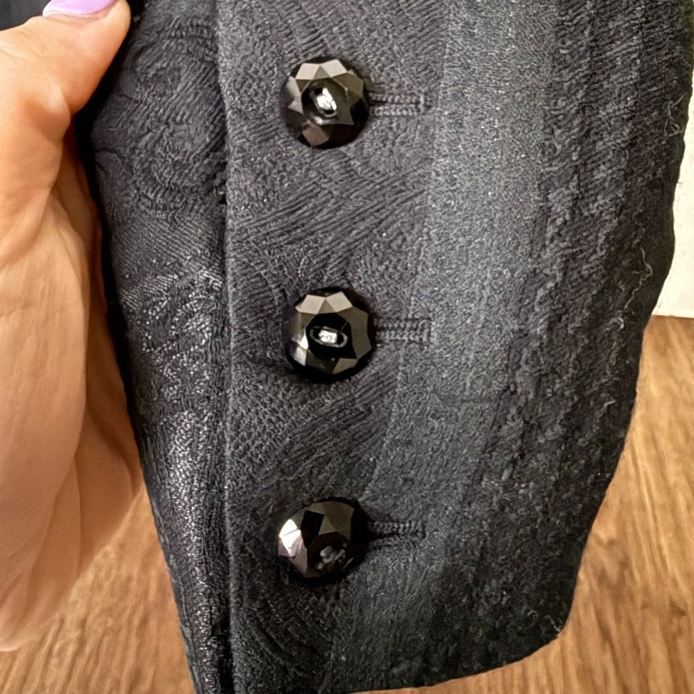 Escada Black Jacquard Blazer Jacket Size 36 Textured Pattern Designer - Picture 6 of 7